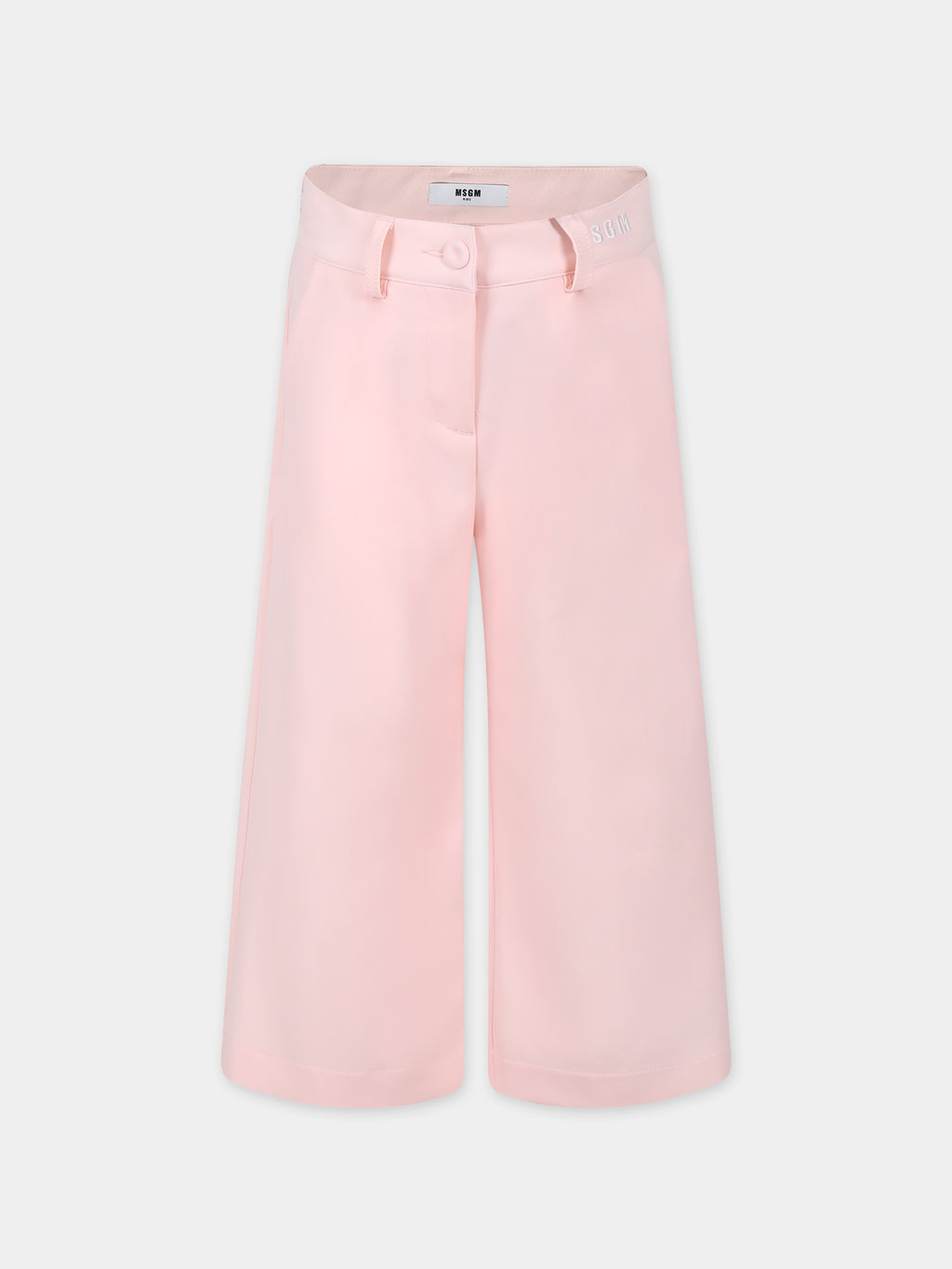 Pink trousers for girl with logo